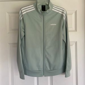 Adidas 3-stripe zip up track jacket. Size L.